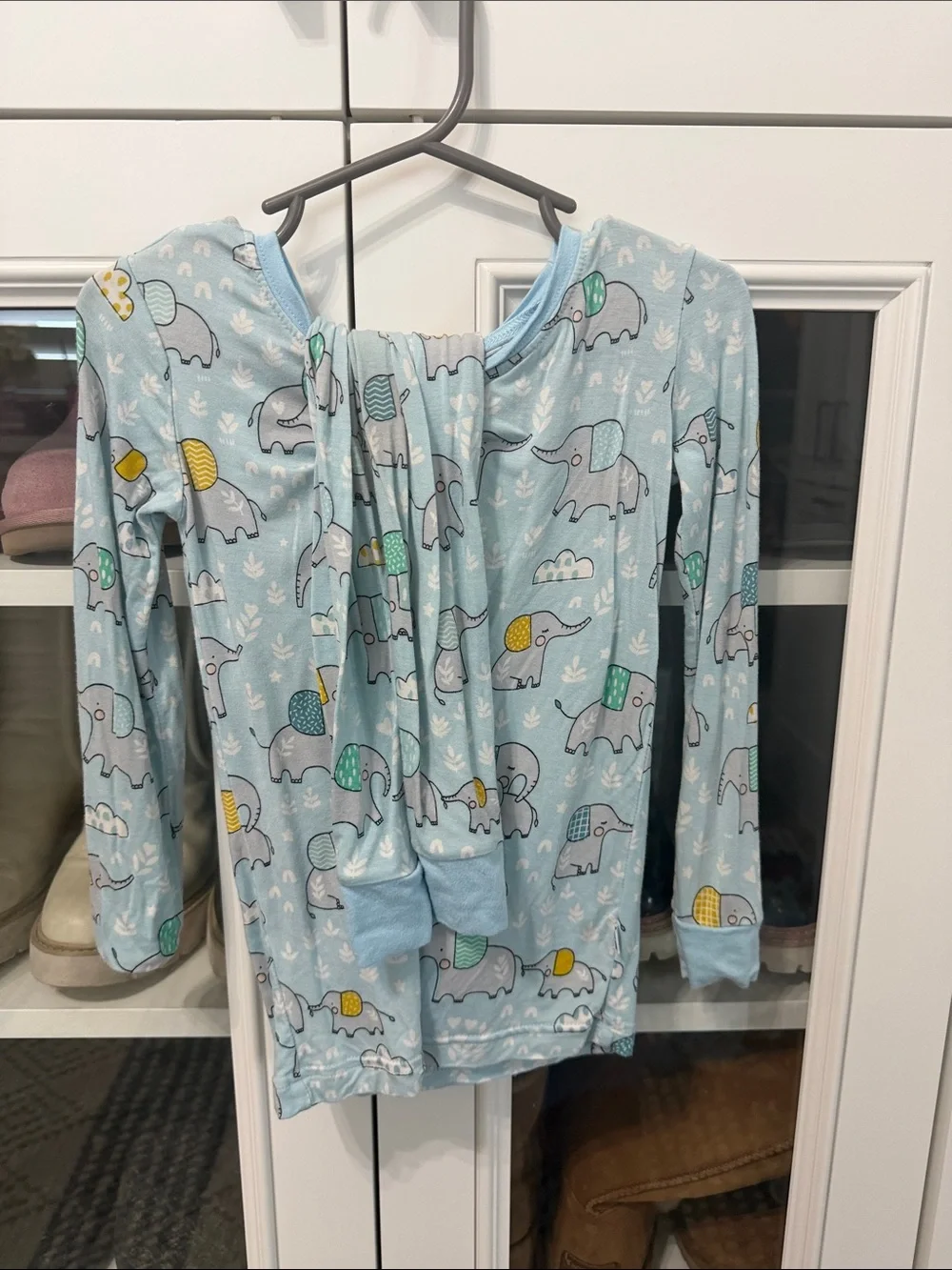 Little Sleepies Light Blue Elephant Print Pajama Top